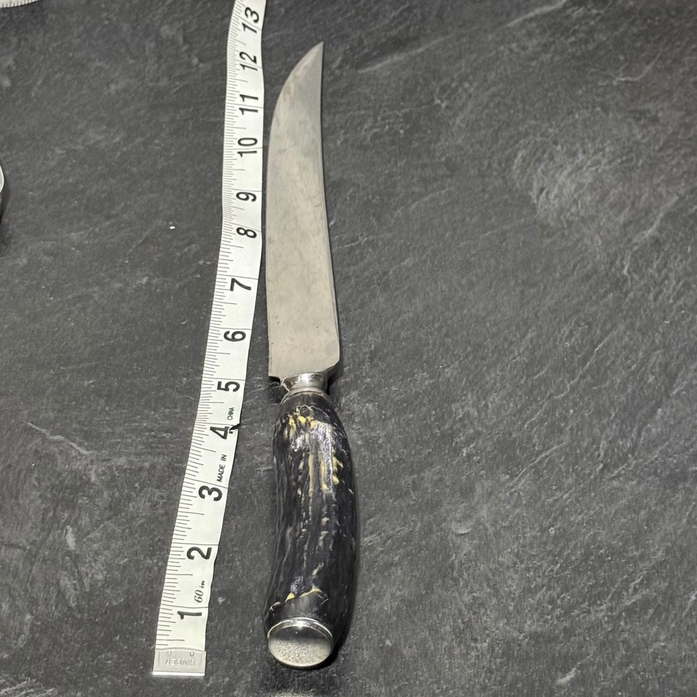 Vintage Lamson & Goodnow Stag Handle Stainless Steel Carving‎ Knife 6" Blade